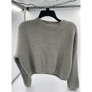 Elodie -Pullover Sweater Gray womens Size Large Crop Length